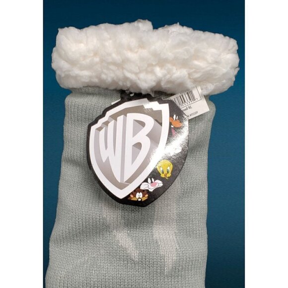 Bugs Bunny Slipper Socks Looney Tunes Sherpa Lined No Slip Grip Adult One Size - Picture 5 of 8